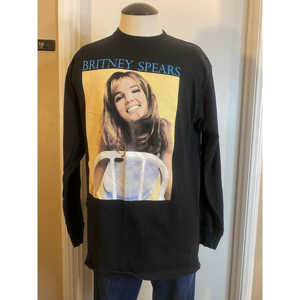 Britney Spears Pop Star Black Long Sleeve T-Shirt Concert Womens Size S / M‎